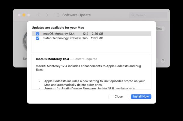 macOS Monterey 12.4 update