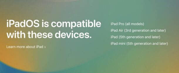 iPadOS 16 supported devices list
