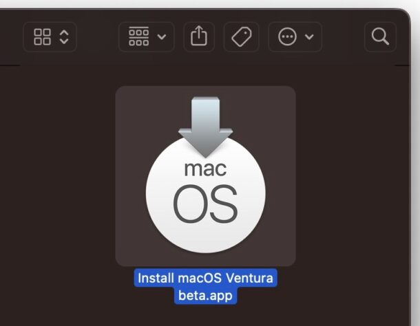 MacOS Ventura beta installer application