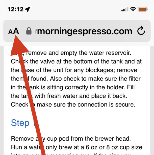 How to access Reader mode on Safari for iPhone