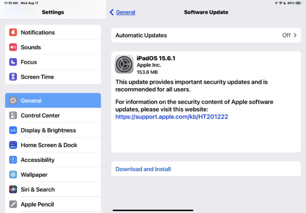iOS 15.6.1 & iPadOS 15.6.1 Updates Released with Security Fix
