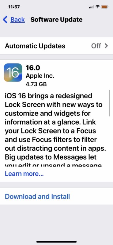 iOS 16 GM download