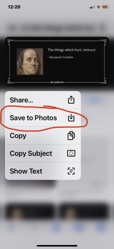 How to Save a Picture from Web in Safari to iPhone
