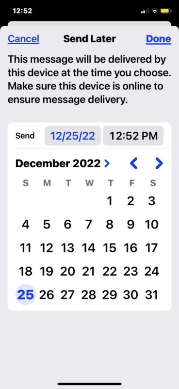 Schedule the sending of emails on iPhone