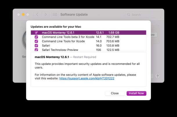 MacOS Monterey 12.6.1 update