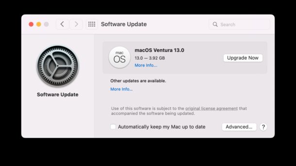 MacOS Ventura download update