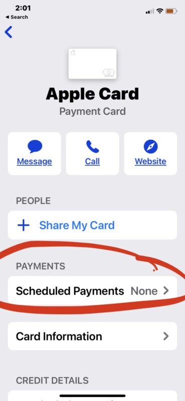 How to setup auto pay for Apple Card