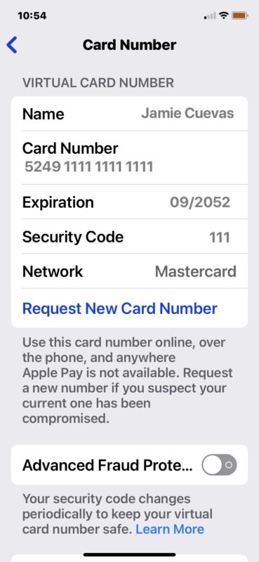 How to see the Apple Card number, expiration date, security code on iPhone