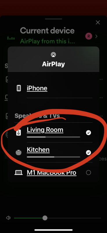 Select AirPlay speakers to play output to including HomePod and Sonos