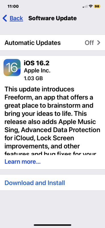 iOS 16.2 update for iPhone