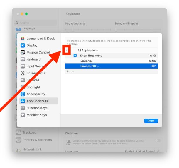 See Keyboard Shortcuts App Shortcuts etc in MacOS Ventura