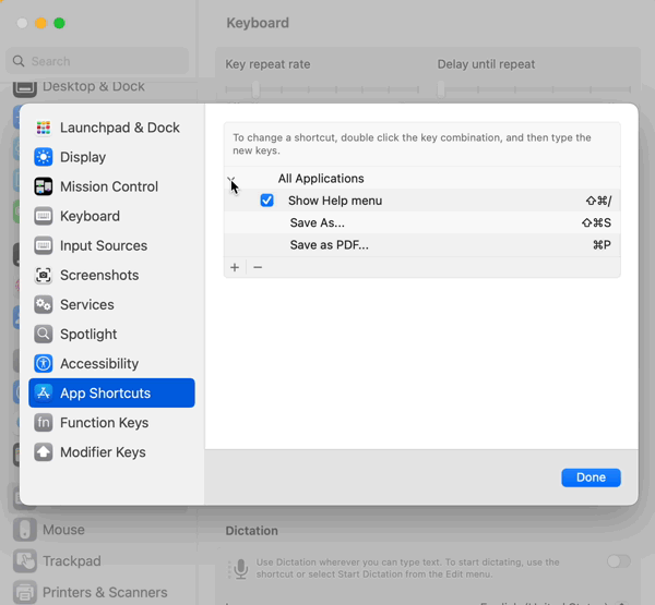 How to see your keyboard shortcuts on MacOS Ventura