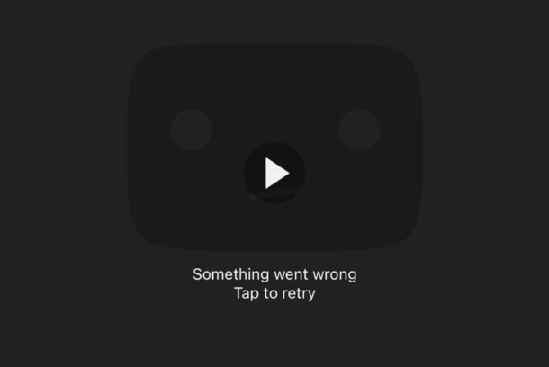 Something went wrong YouTube error on iPhone and iPad
