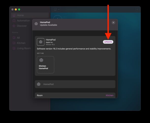 How to update HomePod manually on a Mac with Home app