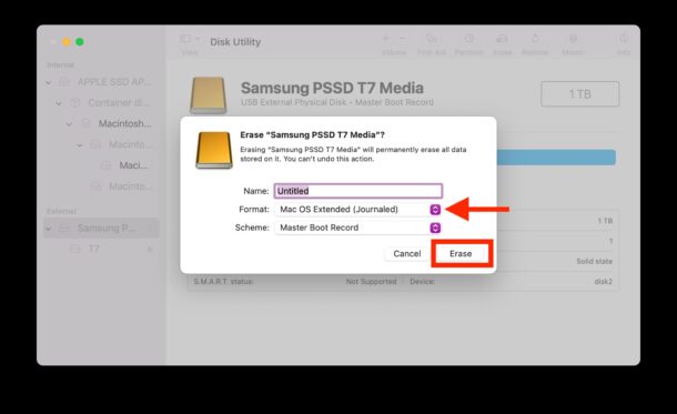 How to format a USB drive for Mac by choosing the Mac OS file system
