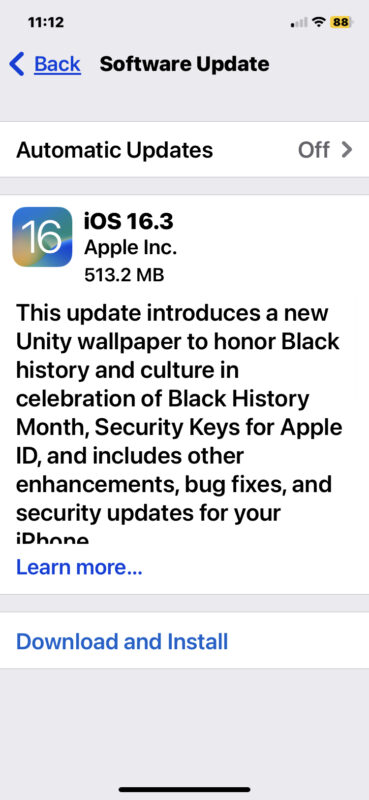 iOS 16.3 update download