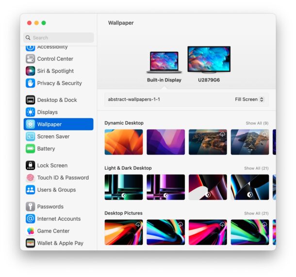 How to change the desktop wallpaper in MacOS Ventura
