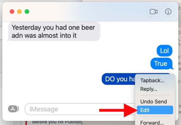 How to edit a message on Mac