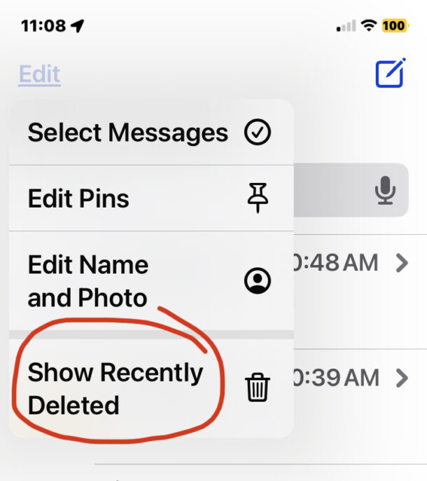 How to recover deleted messages on iPhone or iPad with the Recently Deleted recover feature