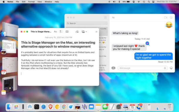Using Stage Manager on a Mac