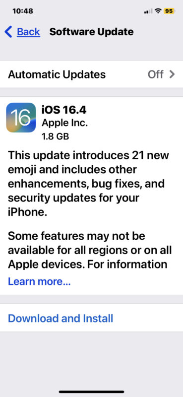 iOS 16.4 software update download