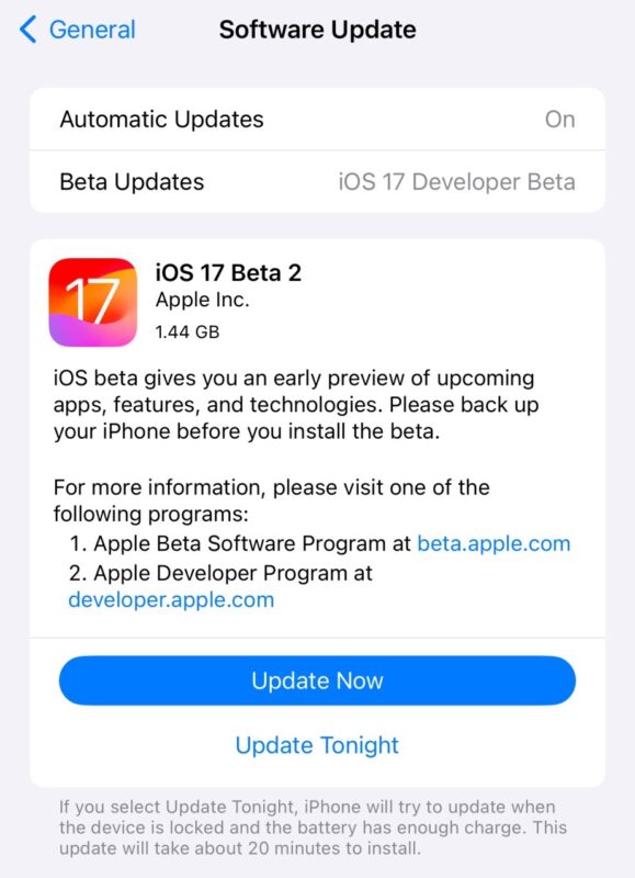 iOS 17 beta 2 download
