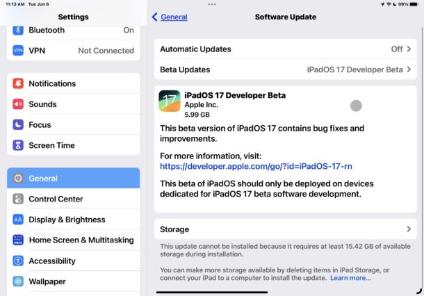 Installing the latest iPadOS 17  beta on iPad