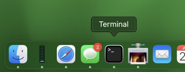 Open the Terminal on Mac with Dock