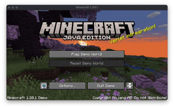 Minecraft Demo on Mac