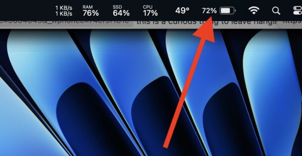 Show battery percentage in the Mac menu bar for Mac laptops