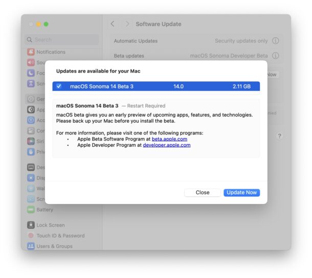 macOS Sonoma public beta 3 download