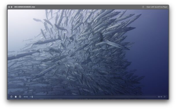 Aerial screen saver moving wallpaper sample file in MacOS Sonoma