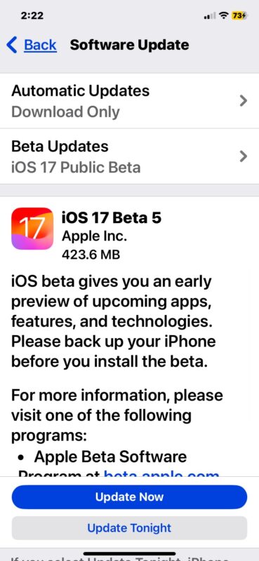 iOS 17 public beta 5
