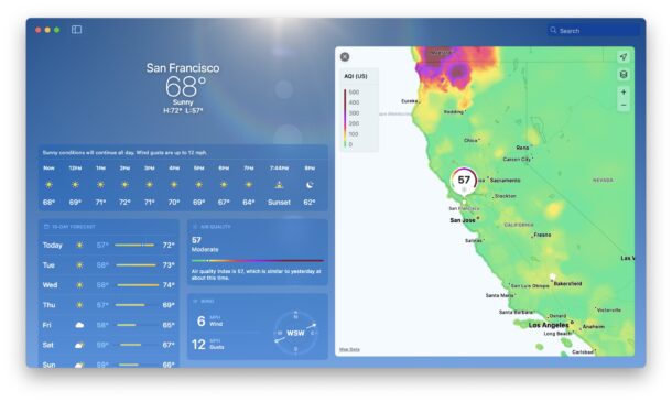 See the AQI map on Weather app for Mac, iPhone, and iPad