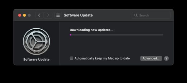 Pobieranie aktualizacji systemu macOS Monterey bez instalowania systemu MacOS Sonoma