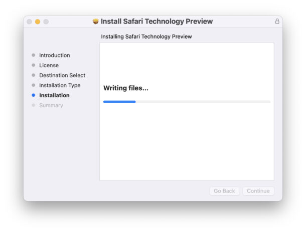 Run the Safari Tech Preview installer