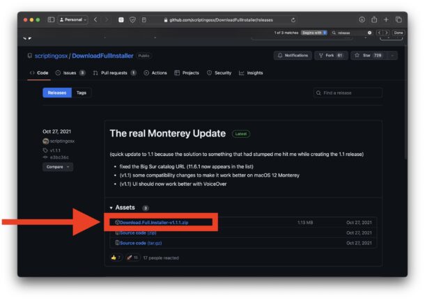 How to download a built application for Mac from Github
