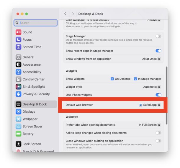 How to change default web browser in macOS Sonoma and Ventura