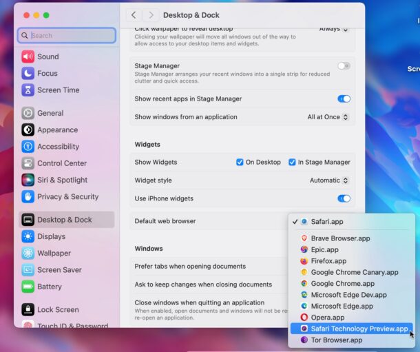 How to set default web browser on macOS Sonoma and Ventura