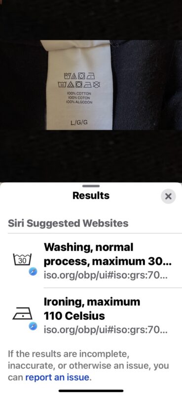 Laundry symbol meanings on iPhone