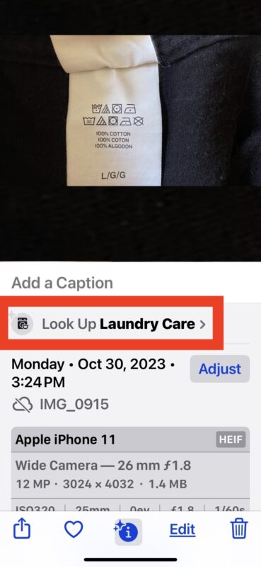 Getting laundry symbol meanings from iPhone