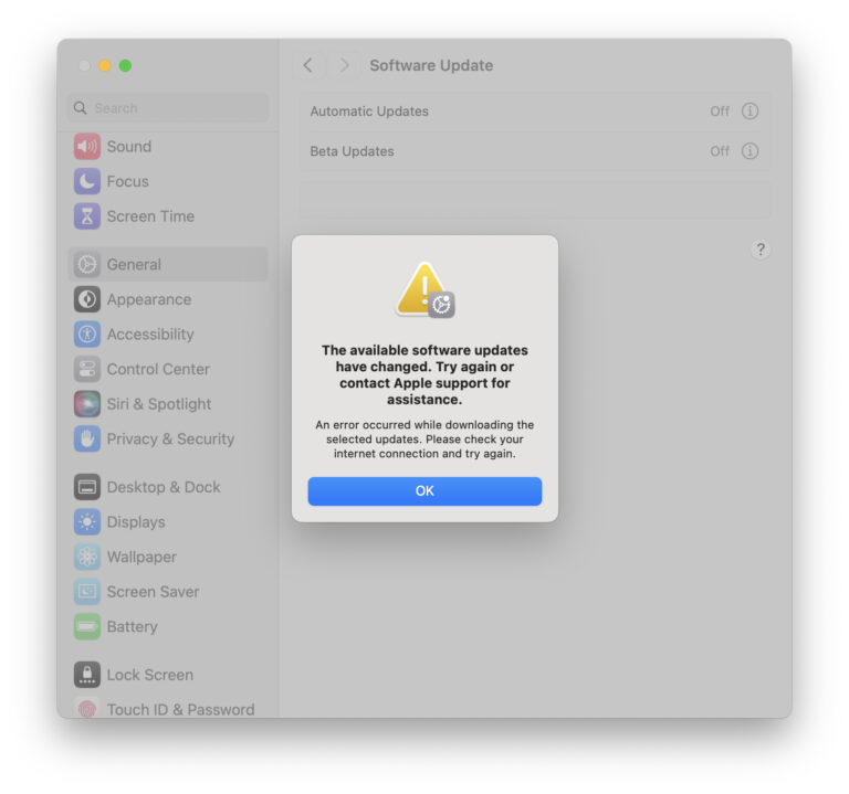 "Available Software Updates Have Changed" Error on Mac, & How to Fix It ...