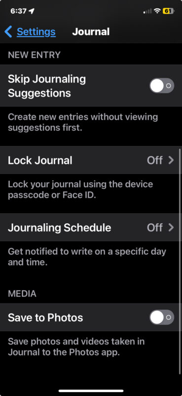 How to disable Journal Suggestions on iPhone