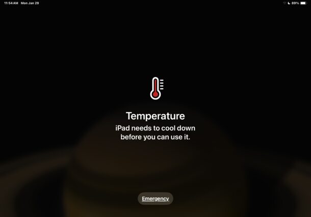 Fix iPad Temperature warning - iPad needs to cool down before you can use it