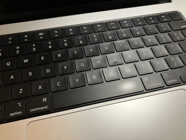 Four month old Apple Silicon MacBook Pro 16 inch with shiny keys developing on spacebar and other keys