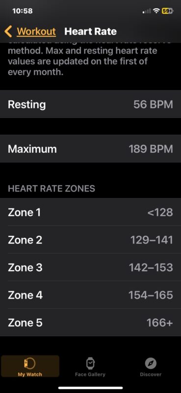 See heart rate zone information from Apple Watch on iPhone