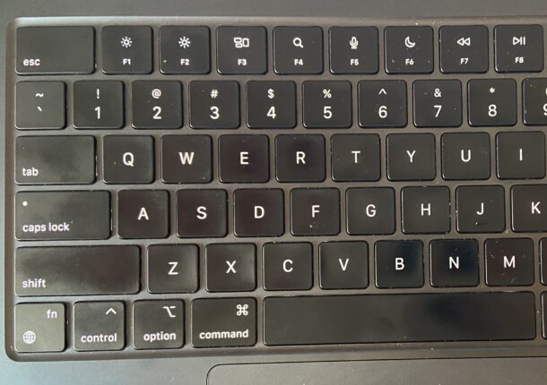 m2 MacBook Air with shiny greasy looking keys from worn key plastic