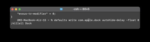 Speed up the Dock autohide delay in MacOS