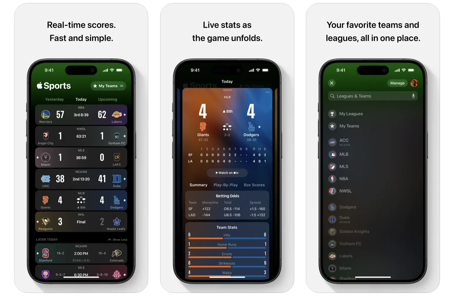 Get Real-Time Sport Scores & Live Stats with Apple Sports