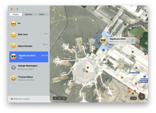 Using Find My to locate a person or device internationally works